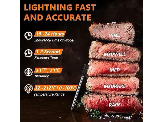 Airmsen draadloze vleesthermometer - afbeelding 3 van  3