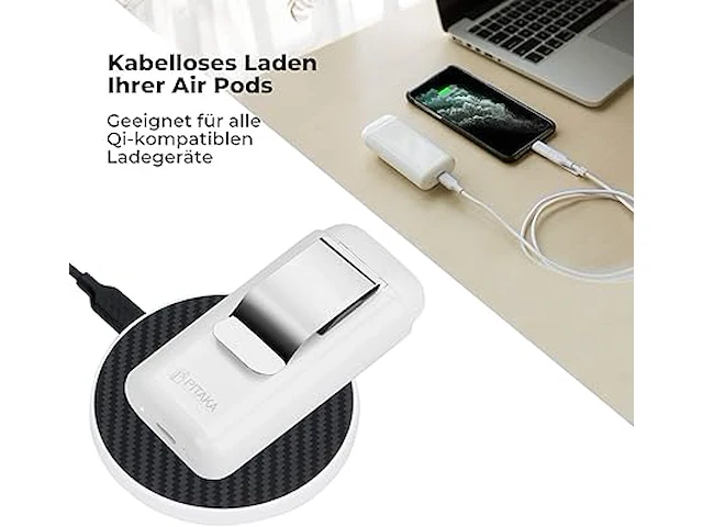 Airpod-pal bescherm case met ingebouwde power bank , wit - afbeelding 2 van  3