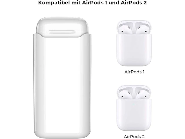 Airpod-pal bescherm case met ingebouwde power bank , wit - afbeelding 3 van  3