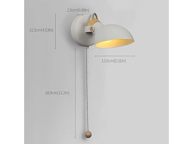 Aisilan set van 2 wandlampen met trekschakelaar - afbeelding 2 van  3