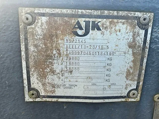 Ajk aeel/10-20/19.5 aanhangwagen - afbeelding 2 van  22
