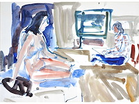 Albert de deken - naakt - aquarel - afbeelding 1 van  8