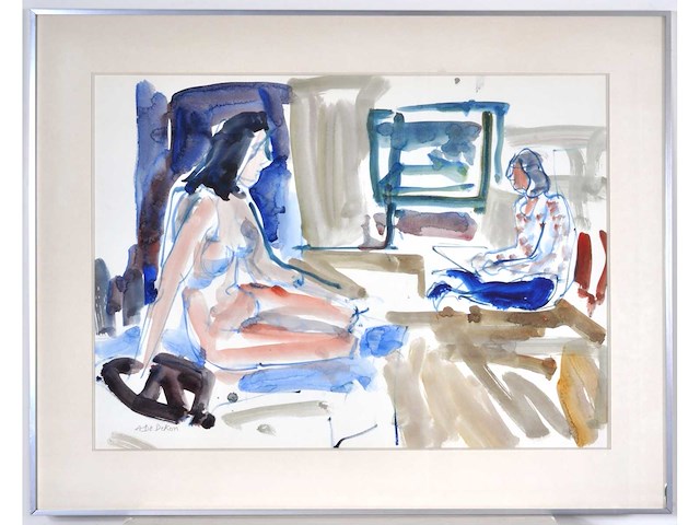 Albert de deken - naakt - aquarel - afbeelding 2 van  8