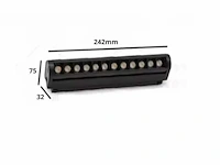 Alfa led spot op magnetische rail 48v - 4000k neutraal wit -12w - zwart (x5) - afbeelding 3 van  4