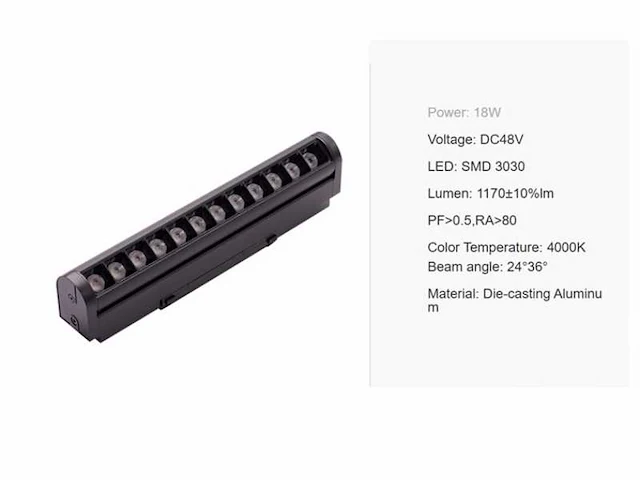 Alfa spot led lineaire voor magnetische rail (10x) - afbeelding 5 van  5