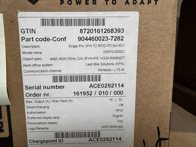Alfen eve single pro-line 3ph type 2 socket - afbeelding 1 van  3