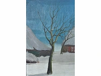 Alois van regemorter - winterlandschap in maanlicht - olie op doek - afbeelding 7 van  10