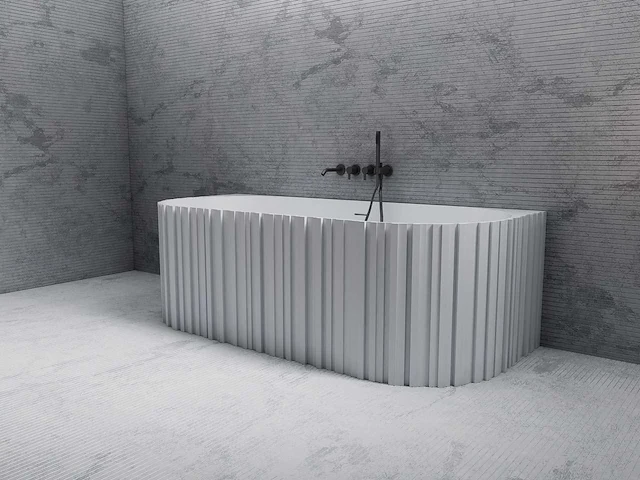 Alpha design - heupbad - solid surface 3d planken - afbeelding 1 van  3