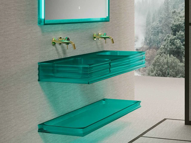 Alpha design - wastafel - transparant hars blauw - afbeelding 1 van  2
