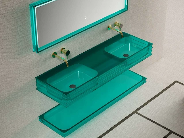 Alpha design - wastafel - transparant hars blauw - afbeelding 2 van  2