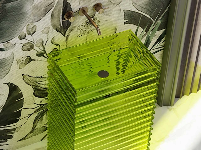 Alpha design - wastafel - transparant hars groen - afbeelding 1 van  3