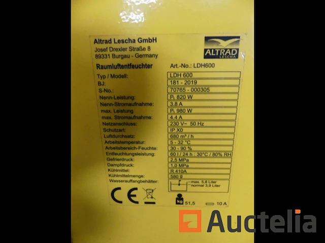 Altrad ldh600 luchtontvochtiger - afbeelding 6 van  6