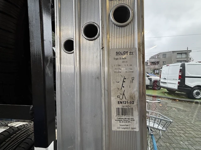 Alu 3delig schuifladeer vv. 3x10 sporten - afbeelding 3 van  4