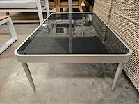 Alu bijzettafel zilvergrijs met zwart glas 120 x 70cm - afbeelding 3 van  3