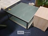 Alu salontafel met glazen blad - afbeelding 1 van  2
