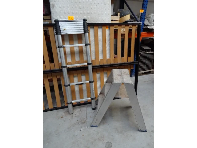 Alu trapladder + telescopische ladder - afbeelding 1 van  5