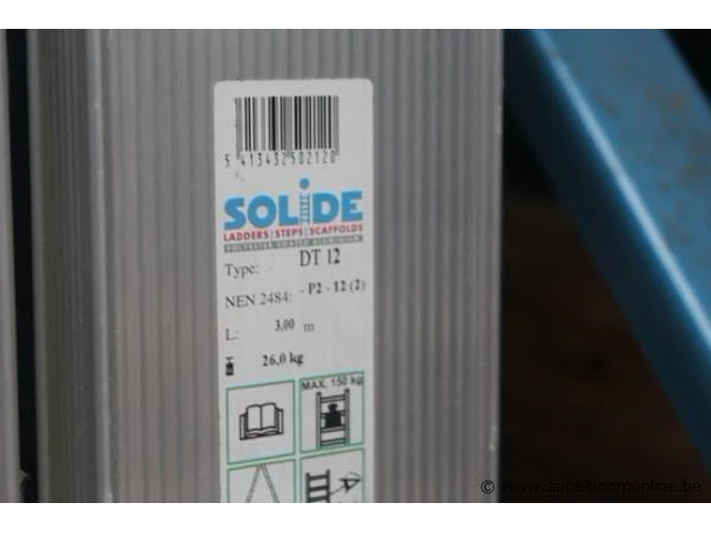Alu uitzetladder 2x12 solide - afbeelding 2 van  2