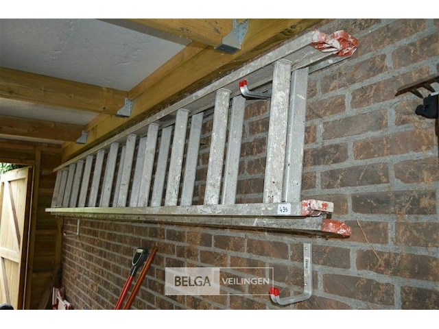 Aluminium 2-delige schuifladder 30 tredes - afbeelding 1 van  4