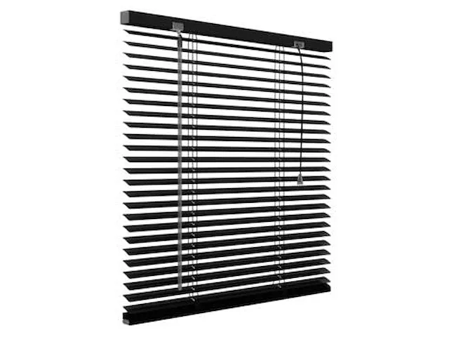 Aluminium jaloezie 25 mm zwart (kleurnr.203) 100x180 cm (bxh) - afbeelding 1 van  3