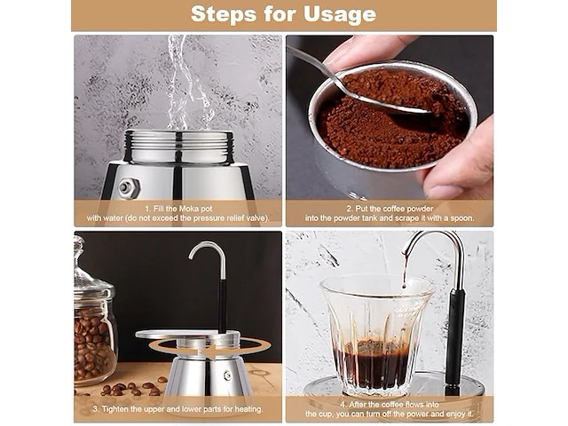 Aluminium moka-koffiezetapparaat - afbeelding 4 van  6