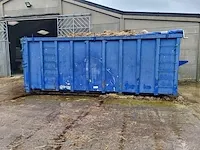 Aluminium optrekcontainer blauw met afdekzeil