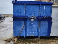 Aluminium optrekcontainer blauw met afdekzeil - afbeelding 2 van  6