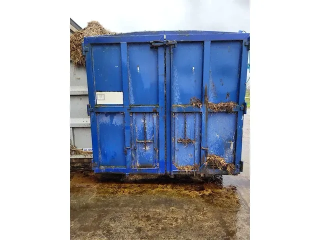 Aluminium optrekcontainer blauw met afdekzeil - afbeelding 3 van  6