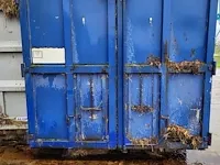 Aluminium optrekcontainer blauw met afdekzeil - afbeelding 3 van  6