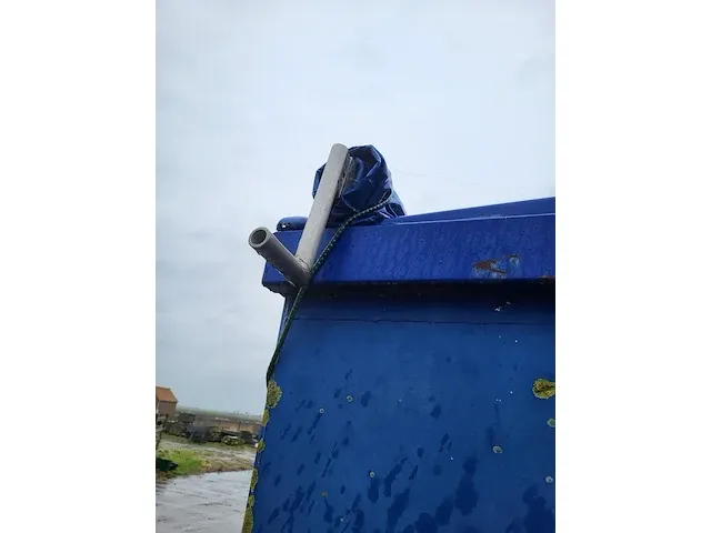 Aluminium optrekcontainer blauw met afdekzeil - afbeelding 5 van  6