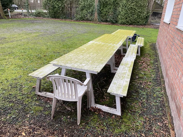 Aluminium picknicktafel (3x) - afbeelding 1 van  9
