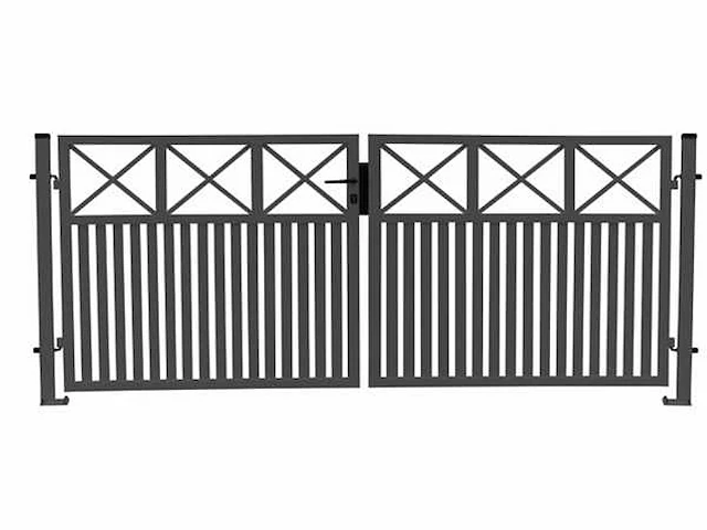 Aluminium poort dubbel antraciet - afbeelding 1 van  2