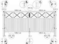Aluminium poort dubbel wit - afbeelding 2 van  2