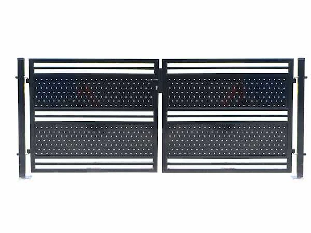 Aluminium poort dubbel zwart - afbeelding 1 van  2