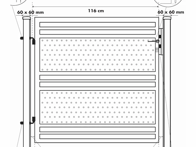 Aluminium poort enkel antraciet - afbeelding 2 van  2
