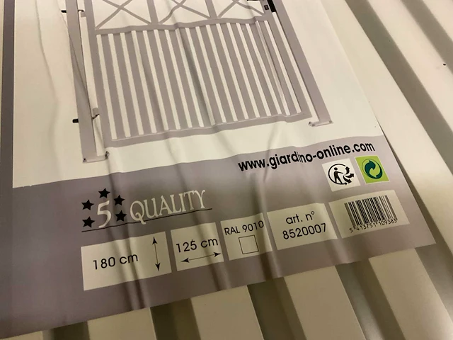 Aluminium poort enkel wit - afbeelding 2 van  4