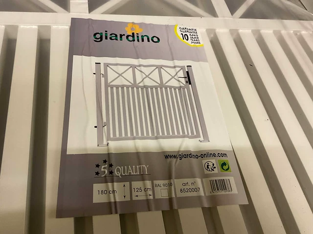 Aluminium poort enkel wit - afbeelding 3 van  4