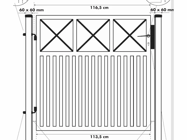 Aluminium poort wit - afbeelding 2 van  2