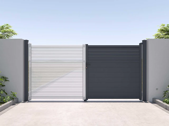 Aluminium poortpilaar - b15 cm x h190 cm - antraciet (x2) - afbeelding 1 van  3