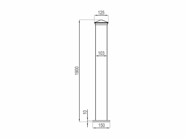 Aluminium poortpilaar - b15 cm x h190 cm - antraciet (x2) - afbeelding 3 van  3