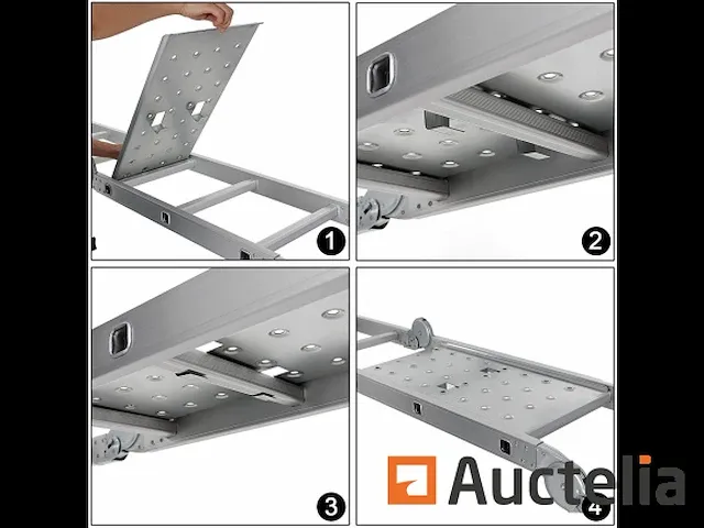Aluminium schaal, opvouwbaar en multifunctioneel, 2 staanders - afbeelding 6 van  9