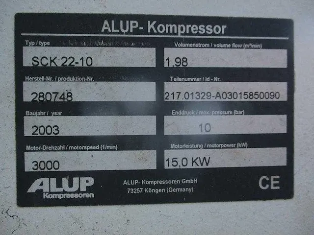 Alup - sck22 10 - air compressors - afbeelding 9 van  9