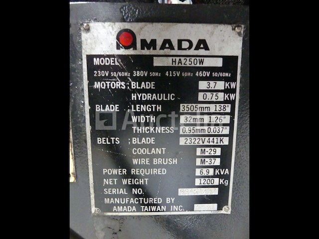 Amada ha250w automatische bandzaag - afbeelding 10 van  19