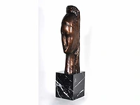 Amadeo modigliani - tête de jeune femme - brons - afbeelding 1 van  7