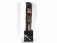 Amadeo modigliani - tête de jeune femme - brons - afbeelding 2 van  7