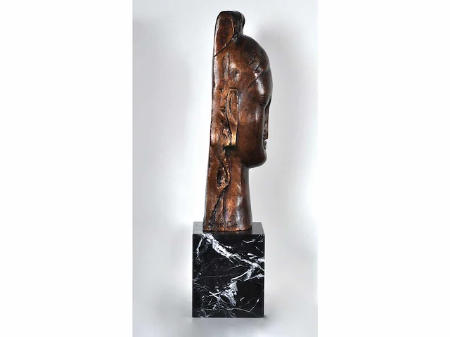 Amadeo modigliani - tête de jeune femme - brons - afbeelding 6 van  7