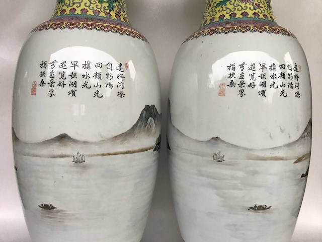 Amazing pair of jingdezhen chinese vases - afbeelding 34 van  36
