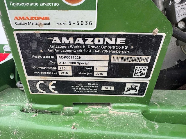 Amazone - ad-p 3000 special - precision seeder - 2016 - afbeelding 7 van  7