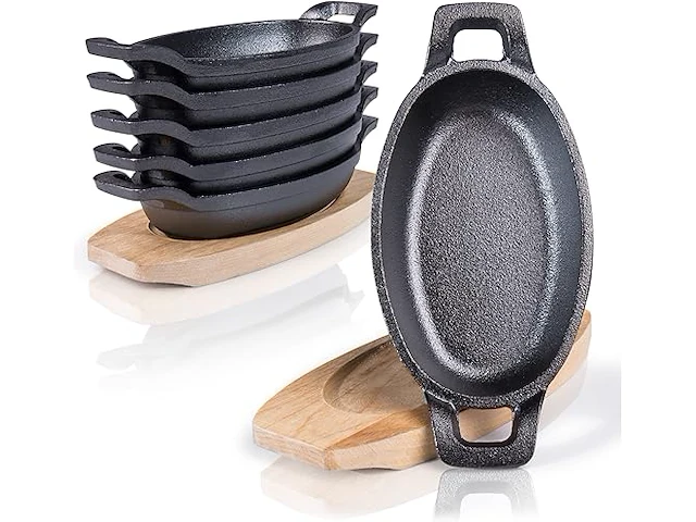 Amazy set van 6 serveerpannen met houten bodem - afbeelding 1 van  3