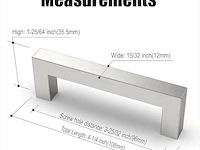 Amerdeco 5 stuks 96 mm mat nikkel deurgrepen - afbeelding 2 van  4