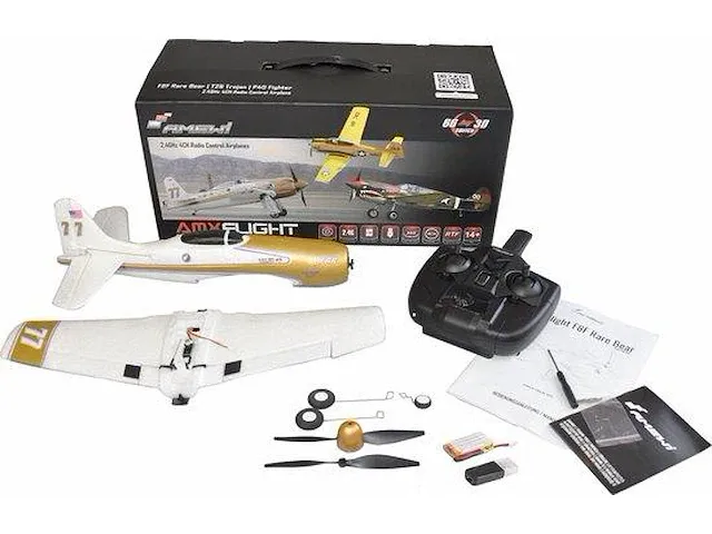 Amewi amxflight f8f rare bear rc vliegtuig voor beginners rtr 383 mm - afbeelding 1 van  5